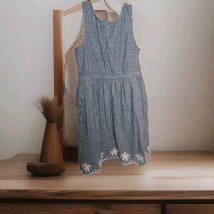 Medium Girls' Sleeveless Twist Back Embroidered Americana Dress Cat & Jack Blue